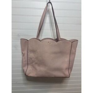 Kate Spade Leewood Place Rainn Leather Tote Scalloped Handbag Light Pink